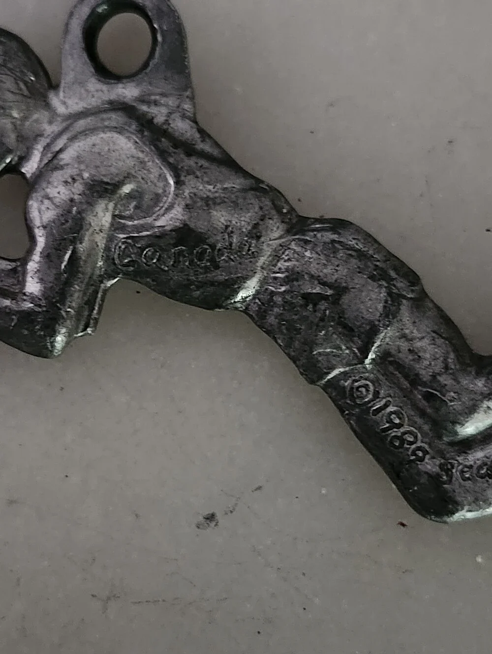 Vintage Pewter Basketball Player Key Ring